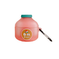 HKM-468947 Silicone Protective Case for Apple AirPods and AirPods Pro - White Peach Soda Design