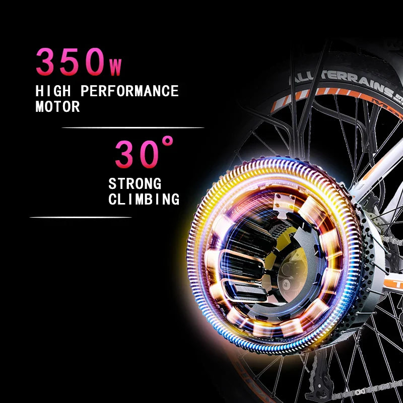HKM-469075 26-Inch 21-Speed Electric Mountain Bicycle with 36V 350W Lithium Battery and Disc Brakes