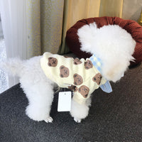 HKM-4691389 Cozy Cotton Bear Sweater for Pets in Beige and Yellow