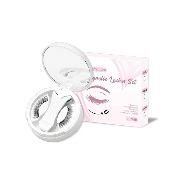 HKM-469139 Magnetic False Eyelashes Set - Includes 1/2/3 Pairs of Strips, Made with Chemical Fiber