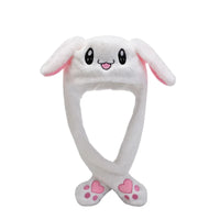 HKM-469203 Plush Rabbit Hat with Moving Ears and Colourful LED Lights