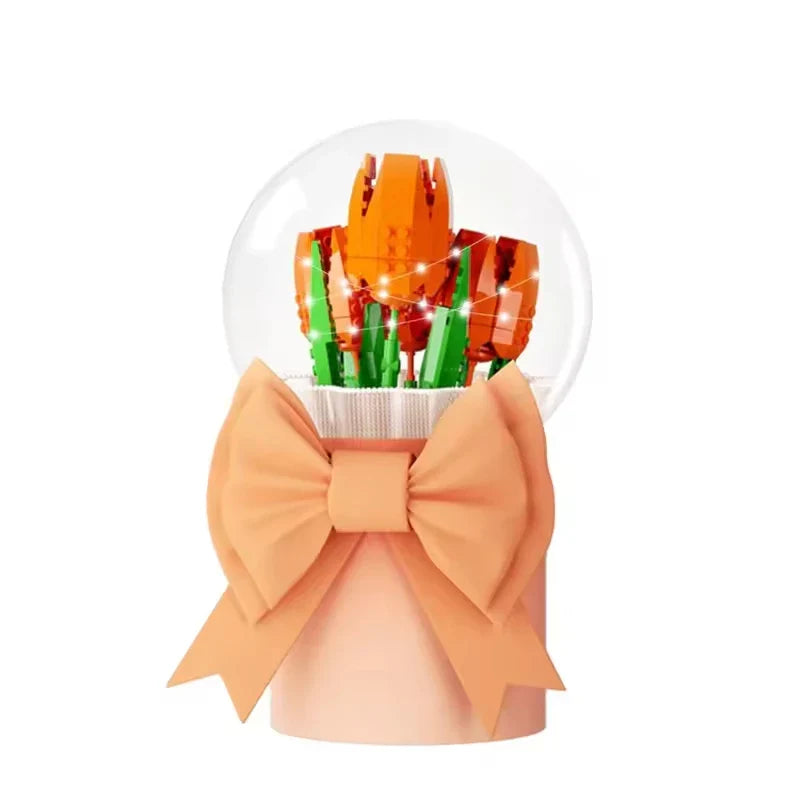 HKM-469395 Creative Mini Particle Flower Building Block Set - 50 Pieces, Modern Design, Ideal for Ages 2 and Up