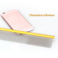 HKM-4694077 Colorful Stainless Steel Dog Grooming Comb with 1mm Fine Teeth for Shedding and Cleaning Pet Accessories
