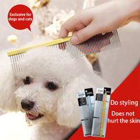 HKM-4694077 Colorful Stainless Steel Dog Grooming Comb with 1mm Fine Teeth for Shedding and Cleaning Pet Accessories