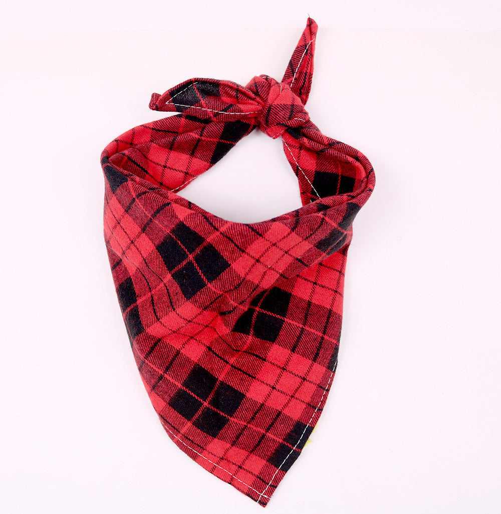 HKM-4694205 Large Cotton Pet Saliva Towel - Classic Triangle Design in Various Colors