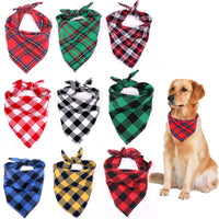 HKM-4694205 Large Cotton Pet Saliva Towel - Classic Triangle Design in Various Colors