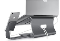 HKM-469459 Adjustable Lazy Bracket for Desktop Organizing - Silver and Gray, 26x24.3x19cm