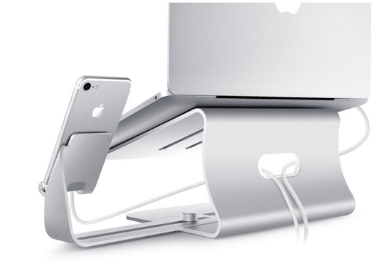 HKM-469459 Adjustable Lazy Bracket for Desktop Organizing - Silver and Gray, 26x24.3x19cm