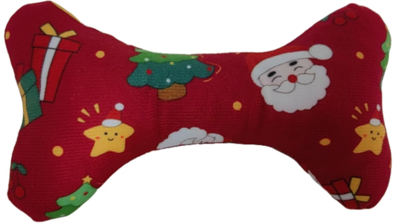 HKM-4695229 Plush Holiday Molar Toy for Dogs – Festive Santa Claus, Snowman, and Deer Designs