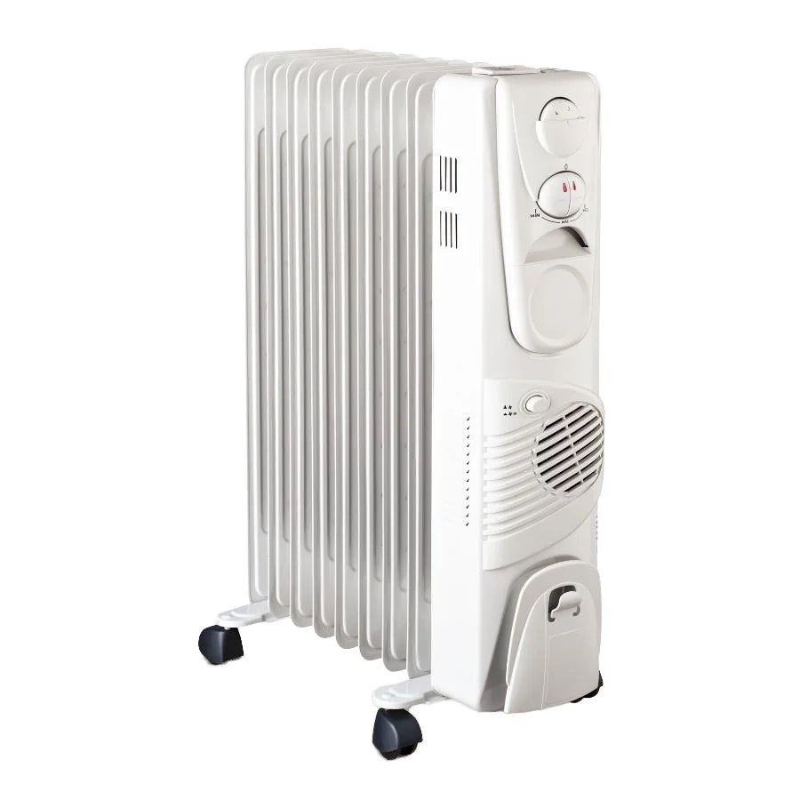 HKM-469523 2500W Oil-Filled Radiator Heater with 11 Fin Design for Indoor and Outdoor Use