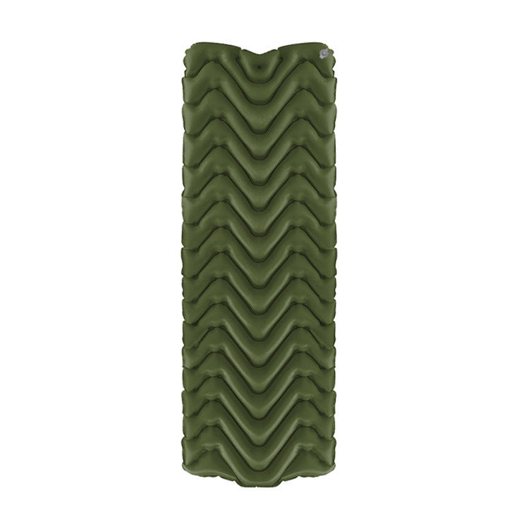 HKM-469587 Ultra-Light Portable Inflatable Sleeping Pad - Moisture-Proof Nylon Cushion for Camping (181 x 61 x 6.3 cm)