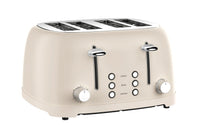HKM-469651 Retro 4-Slice Stainless Steel Electric Pop-Up Toaster with Grill Feature