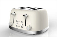 HKM-469651 Retro 4-Slice Stainless Steel Electric Pop-Up Toaster with Grill Feature