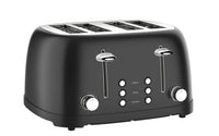 HKM-469651 Retro 4-Slice Stainless Steel Electric Pop-Up Toaster with Grill Feature