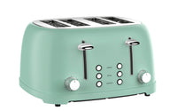 HKM-469651 Retro 4-Slice Stainless Steel Electric Pop-Up Toaster with Grill Feature
