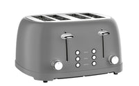 HKM-469651 Retro 4-Slice Stainless Steel Electric Pop-Up Toaster with Grill Feature