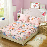 HKM-469715 Floral Pattern Mattress Protector in Polyester Cotton Blend, 200x230cm