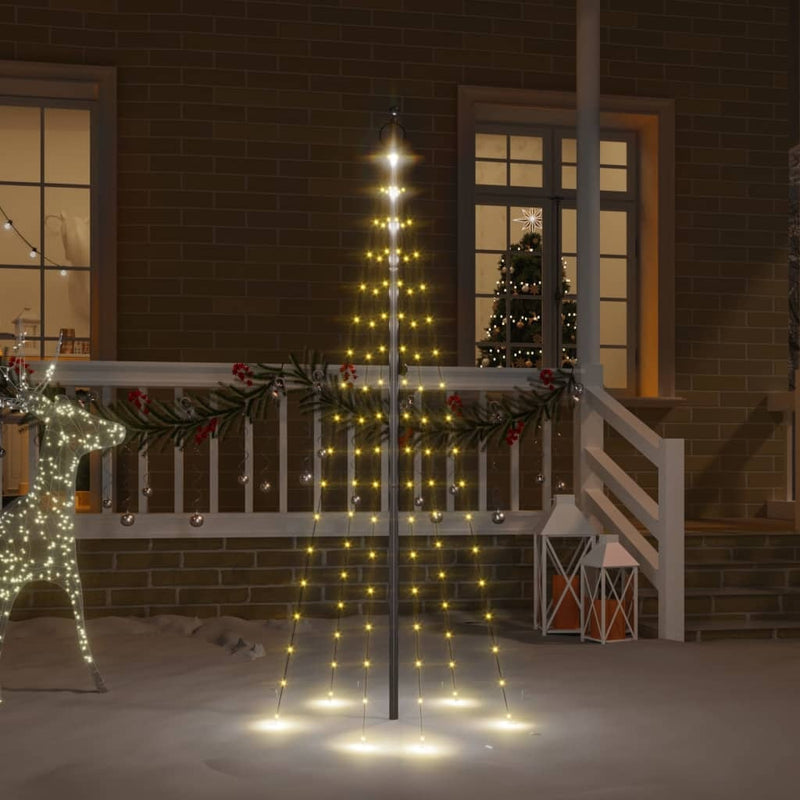 HKM-469715 Warm White LED Christmas Tree for Flagpole 180 cm with 108 Energy-Efficient Lights