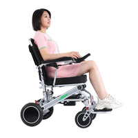 HKM-469779 Lightweight Electric Wheelchair with Foldable Aluminum Alloy Frame, 20km Range, 120kg Load Capacity
