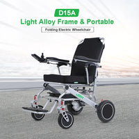 HKM-469779 Lightweight Electric Wheelchair with Foldable Aluminum Alloy Frame, 20km Range, 120kg Load Capacity