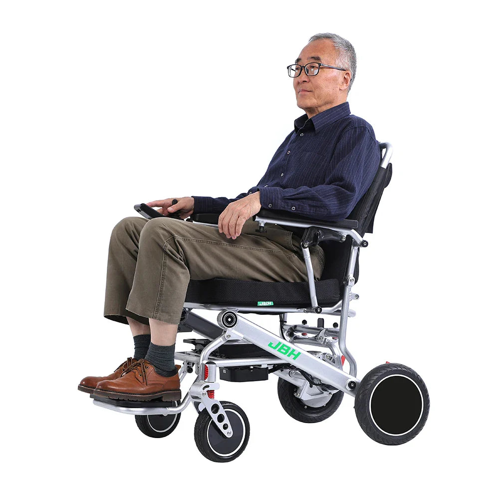 HKM-469779 Lightweight Electric Wheelchair with Foldable Aluminum Alloy Frame, 20km Range, 120kg Load Capacity