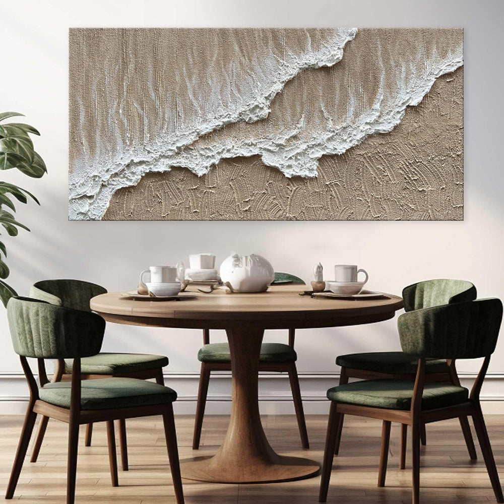 HKM-469843 Handmade Large Abstract Oil Painting - Brown Textured Landscape Art for Living Room Decoration
