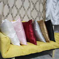 HKM-469971 Solid Color Satin Cushion Cover for Living Room - 45x45cm