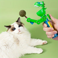 HKM-4699837 Dinosaur-Shaped Cat Teaser Stick with Catnip for Fun and Oral Health