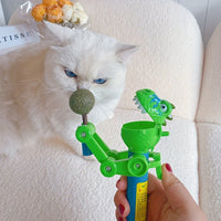 HKM-4699837 Dinosaur-Shaped Cat Teaser Stick with Catnip for Fun and Oral Health
