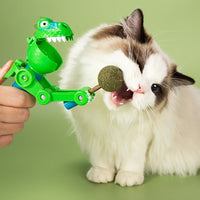 HKM-4699837 Dinosaur-Shaped Cat Teaser Stick with Catnip for Fun and Oral Health