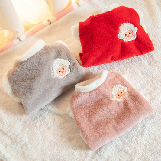 HKM-4700349 Cozy Winter Pet Plush Sweater Available in Multiple Colors and Sizes