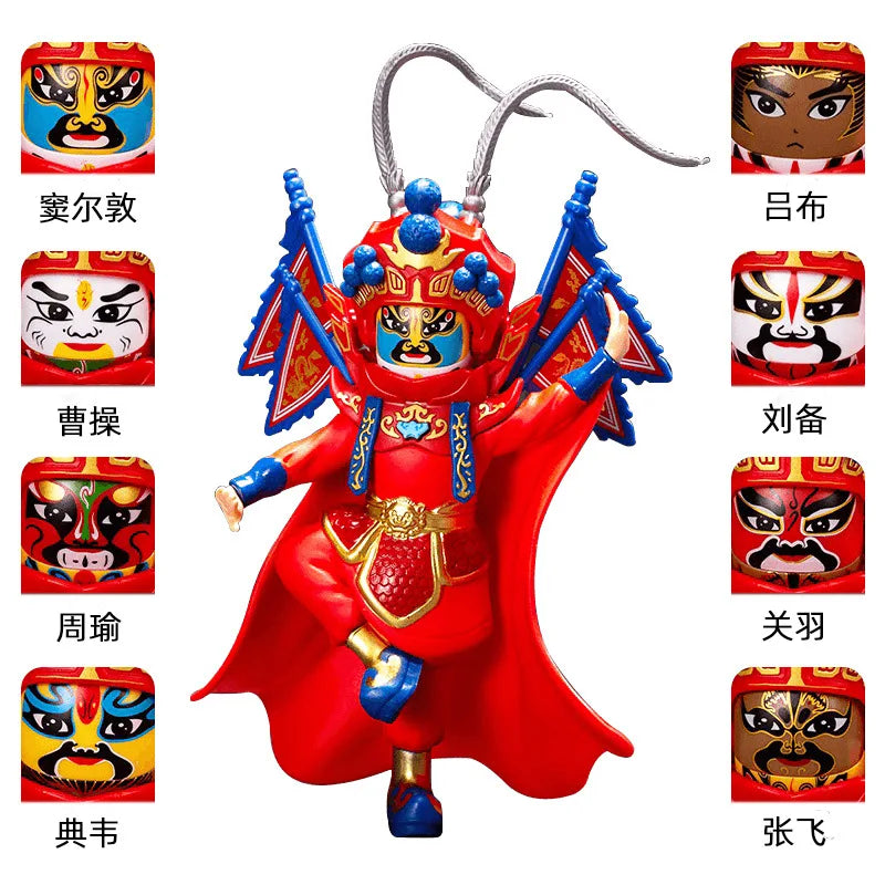 HKM-470035 Chinese Face-Changing Opera Doll Action Figure - Peking Mask PVC Model