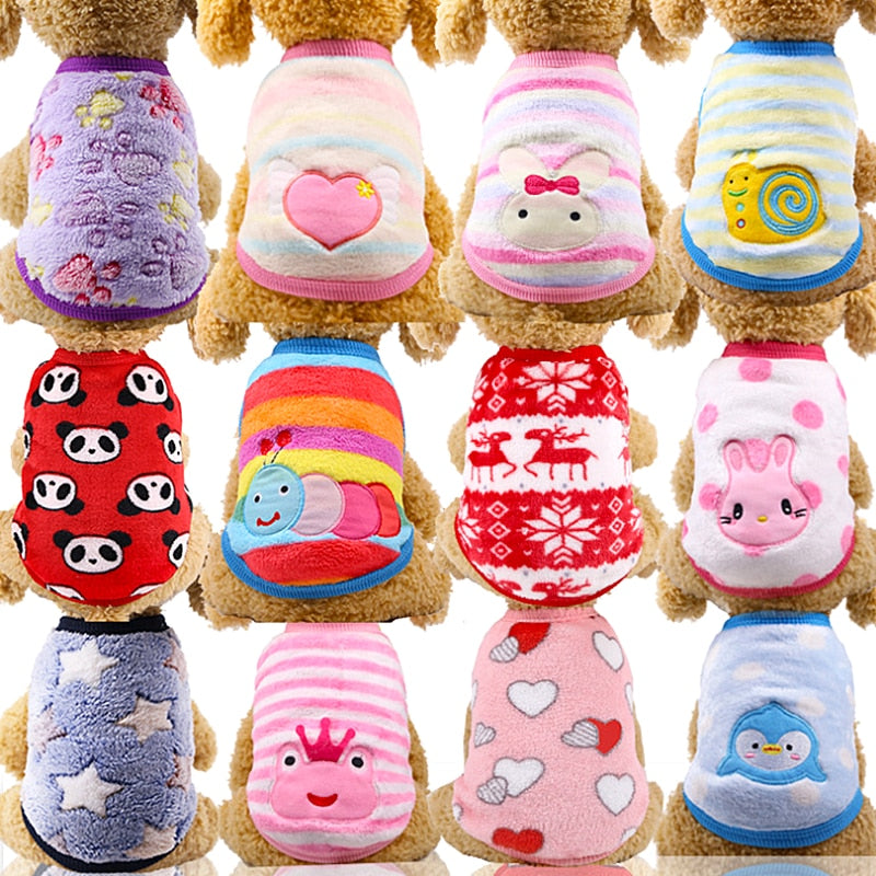 HKM-4700733 Cozy Coral Velvet Flannel Pet Clothing for Warmth and Comfort