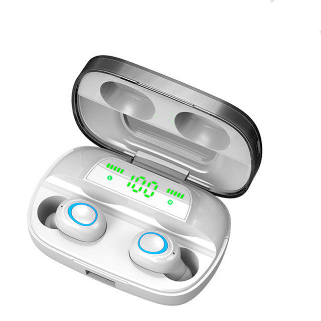 HKM-470099 True Wireless Bluetooth Headset 5.0 with Digital Display, Waterproof, Dual In-ear for Sports