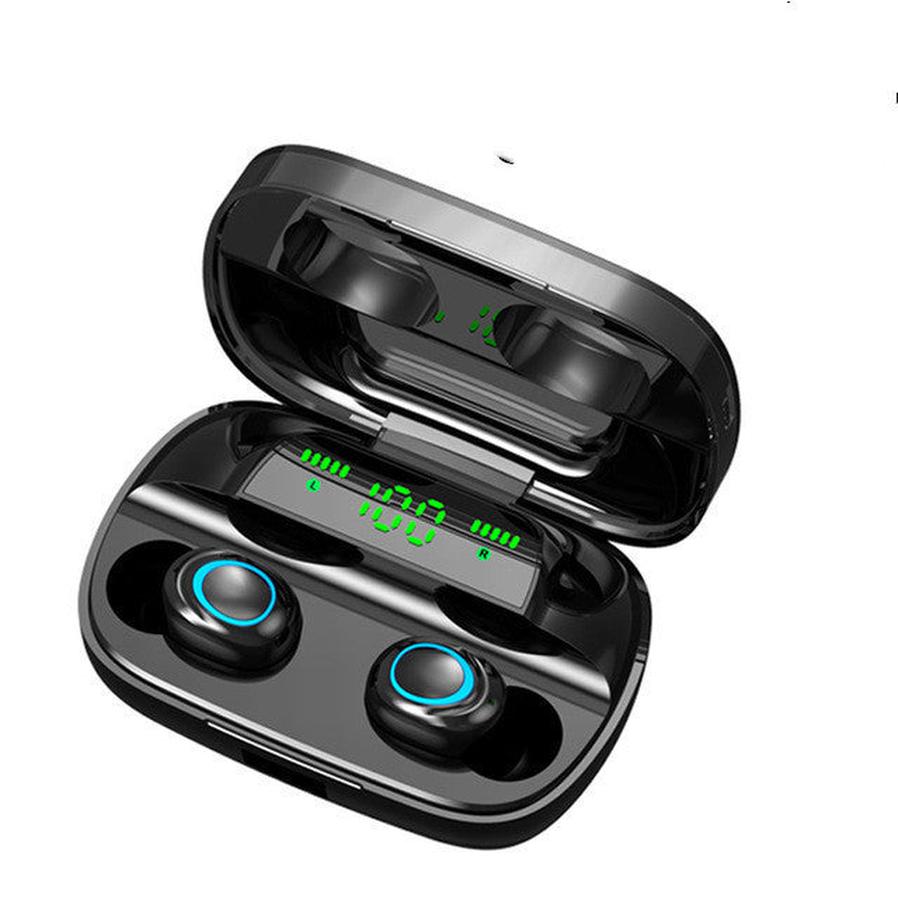 HKM-470099 True Wireless Bluetooth Headset 5.0 with Digital Display, Waterproof, Dual In-ear for Sports