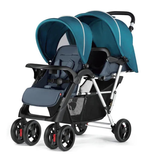 HKM-470099 Twins Double Seat Baby Stroller - M-738 Model for Convenient Twin Travel