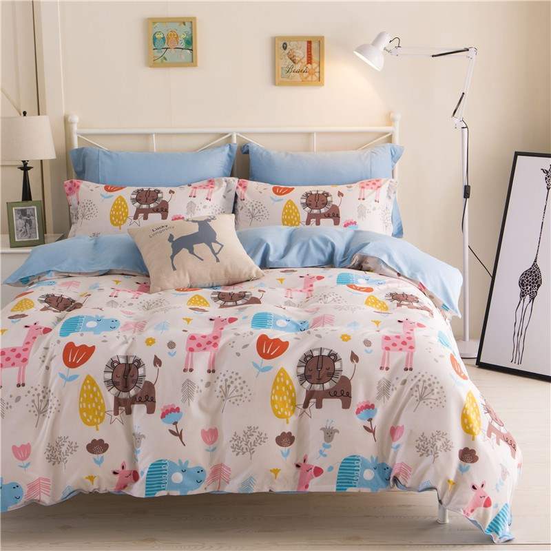 HKM-470227 Student Bedding Set - Modern Quilt Cover 4-Piece Collection for 1.2m to 2.2m Beds, Various Patterns