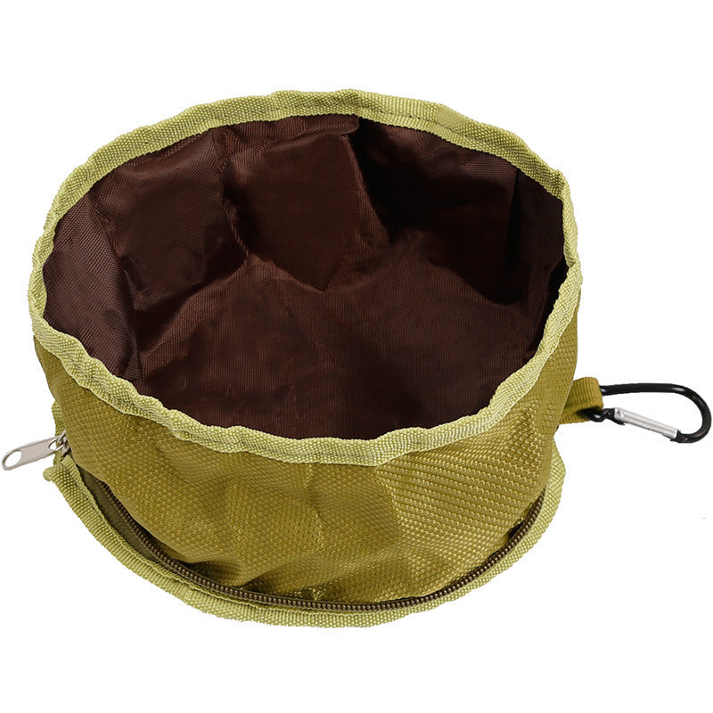 HKM-4702525 Folding Waterproof Outdoor Dog Bowl - Easy to Clean Polyester, 1100ml Capacity