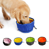 HKM-4702525 Folding Waterproof Outdoor Dog Bowl - Easy to Clean Polyester, 1100ml Capacity