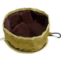 HKM-4702525 Folding Waterproof Outdoor Dog Bowl - Easy to Clean Polyester, 1100ml Capacity