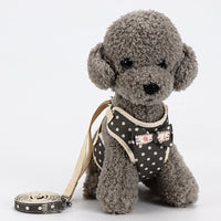 HKM-4702909 Small Dog Vest Style Bowknot Chest Strap Leash - Adjustable Nylon Traction Belt