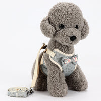 HKM-4702909 Small Dog Vest Style Bowknot Chest Strap Leash - Adjustable Nylon Traction Belt