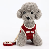 HKM-4702909 Small Dog Vest Style Bowknot Chest Strap Leash - Adjustable Nylon Traction Belt