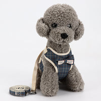 HKM-4702909 Small Dog Vest Style Bowknot Chest Strap Leash - Adjustable Nylon Traction Belt