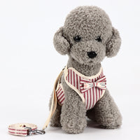 HKM-4702909 Small Dog Vest Style Bowknot Chest Strap Leash - Adjustable Nylon Traction Belt