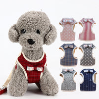 HKM-4702909 Small Dog Vest Style Bowknot Chest Strap Leash - Adjustable Nylon Traction Belt