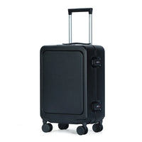 HKM-470291 Compact Black Aluminium Carry-On Trolley Case for Travel
