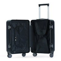 HKM-470291 Compact Black Aluminium Carry-On Trolley Case for Travel