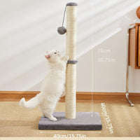 HKM-4703165 Durable Sisal Rope Cat Scratching Post with Hanging Ball Toy for Indoor Play and Claw Health