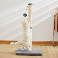 HKM-4703165 Durable Sisal Rope Cat Scratching Post with Hanging Ball Toy for Indoor Play and Claw Health